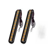 WBFLZTYOP 2pcs Motorcycle Turn Signal Light Bar Flowing License Plate Light Two-color Led Rear Brake 24LED Stop Lamp Tail Indicators Turn Signals