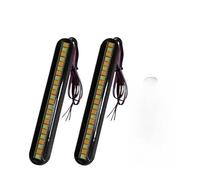 WBFLZTYOP 2pcs Motorcycle Turn Signal Light Bar Flowing License Plate Light Two-color Led Rear Brake 24LED Stop Lamp Tail Indicators Turn Signals