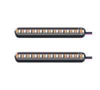 WBFLZTYOP 2Pcs Motorcycle Turn Signal Strip Universal 24LED License Plate Light Two-color Flowing Brake Tail Light Turn Signals