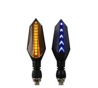 WBFLZTYOP 2pcs Universal Motorcycle LED Turn Signal Lamp Sequential Flowing Flash Indicator Lights Amber Running Light Turn Signals