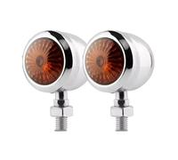 WBFLZTYOP 2X Chrome Motorcycle Turn Signal Light Indicator Bulb Amber Blinker 10mm For Ho&nda For Suzuki For KAW&ASAKI For Ya&maha Turn Signals
