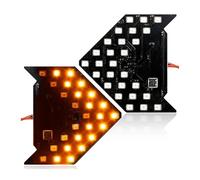 WBFLZTYOP 2x Dynamic Sequential 3-Step Flash 27-SMD LED Circuit Board Panel For Behind The Side Mirror Turn Signal Retrofit Amber Yellow Turn Signals