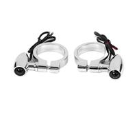 WBFLZTYOP 41mm Fork Tubes Motorcycle LED Turn Signal Light Black/Chrome Mini Turn Signal Lamp Flasher Light Clignotant Moto Led 12V Turn Signals