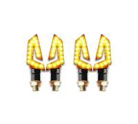 WBFLZTYOP 4PCS Arrow Motorcycle Turn Signals 15LED Motorcycle Blinkers Indicators Amber Lamp For Motorbike Scooter Quad Cruiser Turn Signals