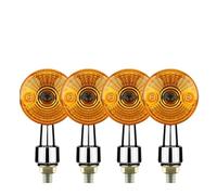 WBFLZTYOP 4pcs Motorcycle Turn Signals Light Yellow Indicator Lamps Black Silver Shell For Cafe Racer For Bobber For Ya&maha For Suzuki Turn Signals