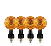 WBFLZTYOP 4pcs Motorcycle Turn Signals Light Yellow Indicator Lamps Black Silver Shell For Cafe Racer For Bobber For Ya&maha For Suzuki Turn Signals