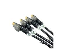 WBFLZTYOP 4Pcs Motorcycle Universal LED Turn Signals Short Turn Signal Lights Indicator Blinkers Flashers Amber Color Accessories Turn Signals
