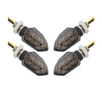 WBFLZTYOP 4PCS/set Mini Motorcycle Smoke Lens Turn Signal Light 5LED 12V Amber Blinker Indicator Lamp Motorcycle Universal Easy To Install Turn Signals