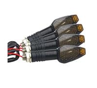 WBFLZTYOP 4pcs/set Universal Motorcycle LED Turn Signals Long Short Turn Signal Indicator Lights Blinkers Flashers Amber Color Accessories Turn Signals
