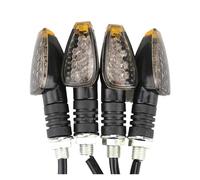 WBFLZTYOP 4pcs/set Universal Motorcycle LED Turn Signals Long Short Turn Signal Indicator Lights Blinkers Flashers Amber Color Accessories Turn Signals