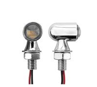WBFLZTYOP Aluminium 8mm Mini Motorcycle Led Turn Signal Light Black/Chrome Amber Flasher Indicator Lamp For Cafe Racer Bobber 12V Turn Signals