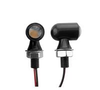 WBFLZTYOP Aluminium 8mm Mini Motorcycle Led Turn Signal Light Black/Chrome Amber Flasher Indicator Lamp For Cafe Racer Bobber 12V Turn Signals