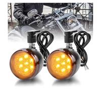 WBFLZTYOP Amber LED Motorcycle Turn Signal Light For Dyna Softail Sportster Cruiser Chopper12V Front Direction Indicator Lamp Left Right Turn Signals