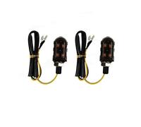 WBFLZTYOP BLALION Motorcycle Mini LED Turn Signal Lights 4 Led Amber Flowing Directional Signal Lamp Flasher Light Stop Signal Light Turn Signals