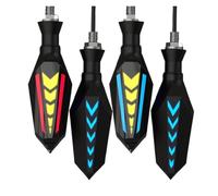 WBFLZTYOP Double Side Flowing Turn Signal Motorcycle LED Turn Signal Flasher Light Builtin Relay Flashing Blinker Universal M10 Bolt IP65 Turn Signals