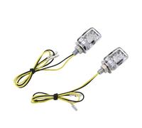 WBFLZTYOP LED Motorcycle Mini Turn Signal Lights Blinker Flashing Indicator 12V Housing Chrome Trucks 6mm Bolt Screw Lamp Bulb Power Turn Signals