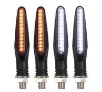 WBFLZTYOP Motorcycle 24LEDs Bright Amber Turn Signal Indicator Light Front Rear White Day Running Light Flowing Red Brake Lamps Turn Signals