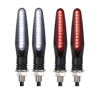 WBFLZTYOP Motorcycle 24LEDs Bright Amber Turn Signal Indicator Light Front Rear White Day Running Light Flowing Red Brake Lamps Turn Signals