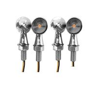 WBFLZTYOP Motorcycle 8mm Mini Led Turn Signal Light Black/Chrome Amber Flasher Rear Indicator Lamp Fit For Cafe Racer Bobber 12V Universal Turn Signals