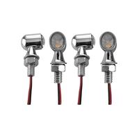 WBFLZTYOP Motorcycle 8mm Mini Led Turn Signal Light Black/Chrome Amber Flasher Rear Indicator Lamp Fit For Cafe Racer Bobber 12V Universal Turn Signals