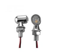 WBFLZTYOP Motorcycle 8mm Mini Led Turn Signal Light Black/Chrome Amber Flasher Rear Indicator Lamp Fit For Cafe Racer Bobber 12V Universal Turn Signals