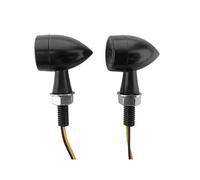 WBFLZTYOP Motorcycle 8mm Mini Led Turn Signal Light Black/Chrome Amber Flasher Rear Indicator Lamp Fit For Cafe Racer Bobber 12V Universal Turn Signals