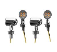 WBFLZTYOP Motorcycle 8mm Mini Led Turn Signal Light Black/Chrome Amber Flasher Rear Indicator Lamp Fit For Cafe Racer Bobber 12V Universal Turn Signals