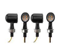 WBFLZTYOP Motorcycle 8mm Mini Led Turn Signal Light Black/Chrome Amber Flasher Rear Indicator Lamp Fit For Cafe Racer Bobber 12V Universal Turn Signals
