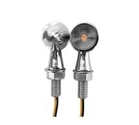 WBFLZTYOP Motorcycle 8mm Mini Led Turn Signal Light Black/Chrome Amber Flasher Rear Indicator Lamp Fit For Cafe Racer Bobber 12V Universal Turn Signals