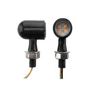 WBFLZTYOP Motorcycle 8mm Mini Led Turn Signal Light Black/Chrome Amber Flasher Rear Indicator Lamp Fit For Cafe Racer Bobber 12V Universal Turn Signals