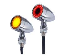 WBFLZTYOP Motorcycle Front Rear Turn Signals LED Brake Tail-Lights 2 PCS, Mini Lights Universal For Chopper Bobber Turn Signals