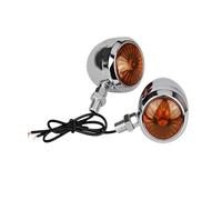 WBFLZTYOP Motorcycle Led Turn Signal Light Direction Indicator Lamp Chrome Amber Moto Front Lamp Tail Light 12V Universal 1 Pair Turn Signals