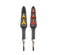 WBFLZTYOP Motorcycle Led Turn Signal Light Flowing Fishbone Motorbike Indicator Blinker Lights 10mm Two-color Moto Turn Signal Lamp Turn Signals