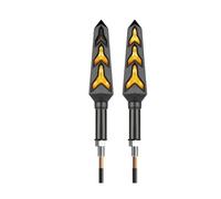 WBFLZTYOP Motorcycle Led Turn Signal Light Flowing Fishbone Motorbike Indicator Blinker Lights 10mm Two-color Moto Turn Signal Lamp Turn Signals