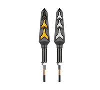 WBFLZTYOP Motorcycle Led Turn Signal Light Flowing Fishbone Motorbike Indicator Blinker Lights 10mm Two-color Moto Turn Signal Lamp Turn Signals