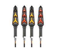 WBFLZTYOP Motorcycle Led Turn Signal Light Flowing Fishbone Motorbike Indicator Blinker Lights 10mm Two-color Moto Turn Signal Lamp Turn Signals