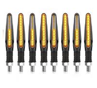 WBFLZTYOP Motorcycle LED Turn Signal Light Universal DRL Amber Flowing Blinker Indicator Motorcycle Flashing Lights 12LED 10mm Tail Lamp Turn Signals