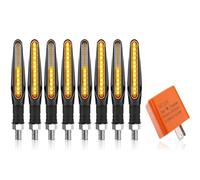 WBFLZTYOP Motorcycle LED Turn Signal Light Universal DRL Amber Flowing Blinker Indicator Motorcycle Flashing Lights 12LED 10mm Tail Lamp Turn Signals