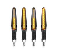 WBFLZTYOP Motorcycle LED Turn Signal Light Universal DRL Amber Flowing Blinker Indicator Motorcycle Flashing Lights 12LED 10mm Tail Lamp Turn Signals