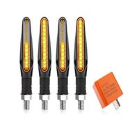WBFLZTYOP Motorcycle LED Turn Signal Light Universal DRL Amber Flowing Blinker Indicator Motorcycle Flashing Lights 12LED 10mm Tail Lamp Turn Signals