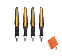 WBFLZTYOP Motorcycle LED Turn Signals Light Directional Indicators Amber Flasher Flowing Turn Signal Lamp 12LED Motorcycle Flashing Lights Turn Signals
