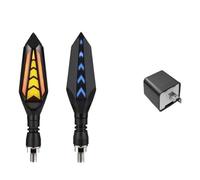 WBFLZTYOP Motorcycle Turn Signal LED Indicator Blinker Light White Amber DRL Arrows LED Sequential Flowing 12V 10mm For Ho&nda For Ya&maha Turn Signals