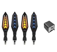 WBFLZTYOP Motorcycle Turn Signal LED Indicator Blinker Light White Amber DRL Arrows LED Sequential Flowing 12V 10mm For Ho&nda For Ya&maha Turn Signals