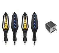 WBFLZTYOP Motorcycle Turn Signal LED Indicator Blinker Light White Amber DRL Arrows LED Sequential Flowing 12V 10mm For Ho&nda For Ya&maha Turn Signals