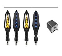 WBFLZTYOP Motorcycle Turn Signal LED Indicator Blinker Light White Amber DRL Arrows LED Sequential Flowing 12V 10mm For Ho&nda For Ya&maha Turn Signals
