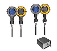 WBFLZTYOP Motorcycle Turn Signal LED Lights Sequential Flowing Flash Indicator Lamp 12V 10mm Dual-color Rotate LED Turn Signal Light Turn Signals