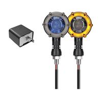 WBFLZTYOP Motorcycle Turn Signal LED Lights Sequential Flowing Flash Indicator Lamp 12V 10mm Dual-color Rotate LED Turn Signal Light Turn Signals