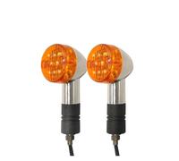 WBFLZTYOP Motorcycle Universal LED Turn Signal Indicator Blinkers Flashers Amber Color Chrome Plated Accessories For Suzuki For Ho&nda Turn Signals