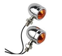WBFLZTYOP Universal Motorcycle Blinkers Chopper Cafe Racer Motorbike Turn Signal Lights Metal Indicator 12V Chrome Color Turn Signals
