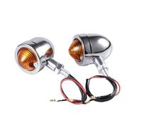 WBFLZTYOP Universal Motorcycle Blinkers Chopper Cafe Racer Motorbike Turn Signal Lights Scooters Metal Indicator 12V Black Chrome Color Turn Signals